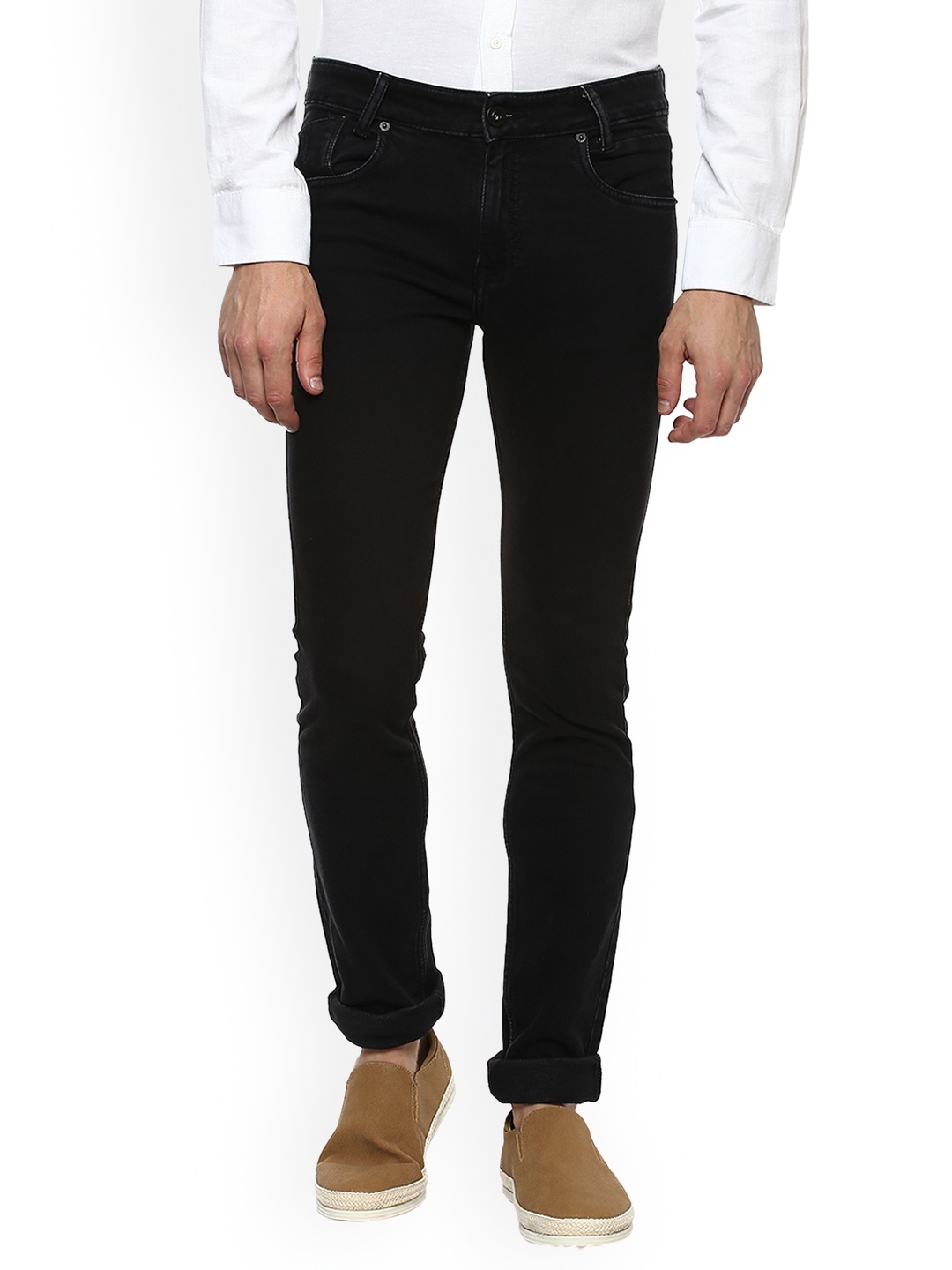 

Mufti Men Black Slim Fit Solid Regular Trousers