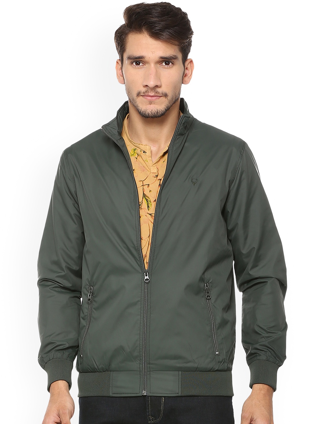 

Allen Solly Men Green Solid Bomber