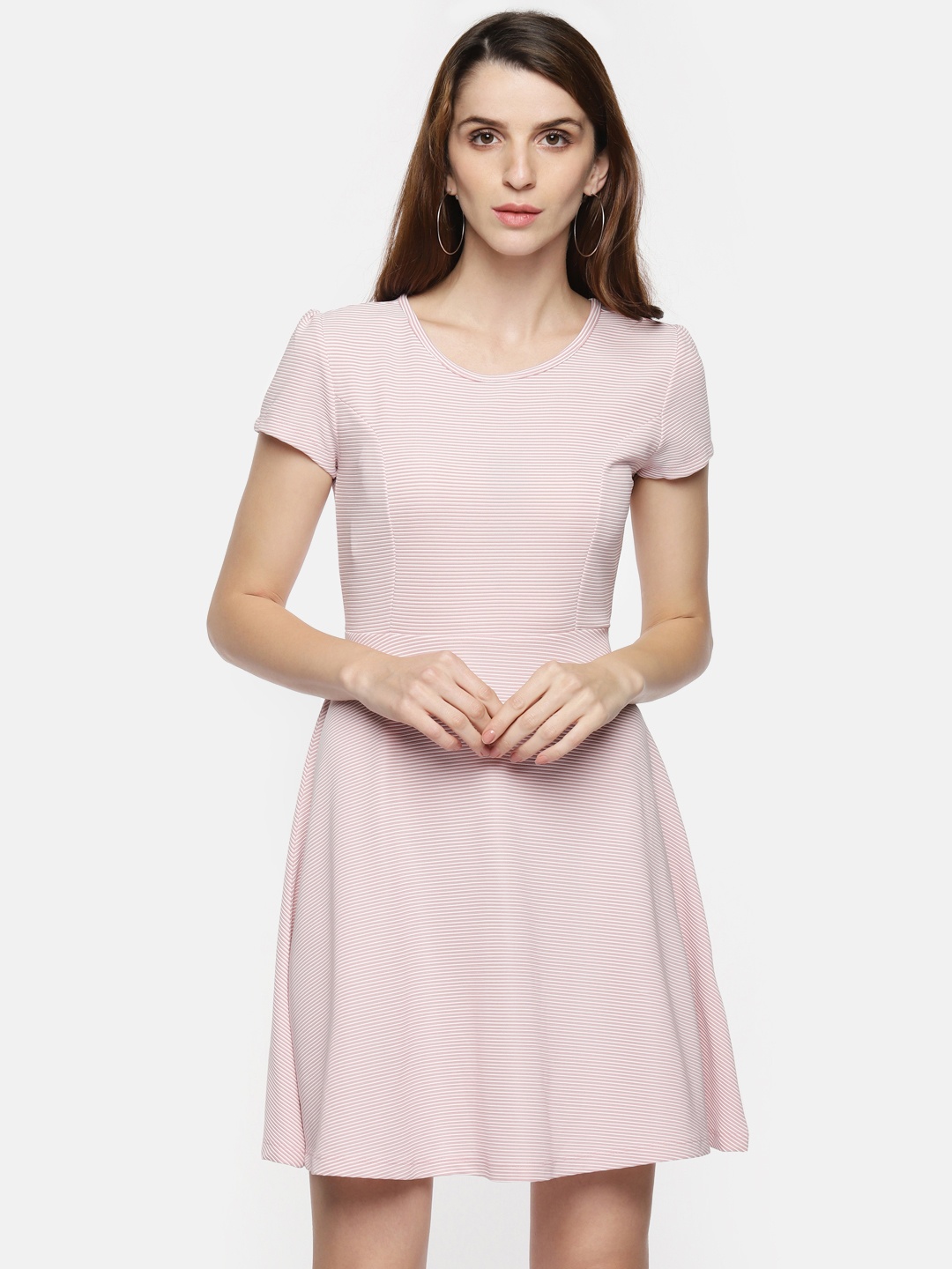 

Honey by Pantaloons Women Pink Striped A-Line Dress
