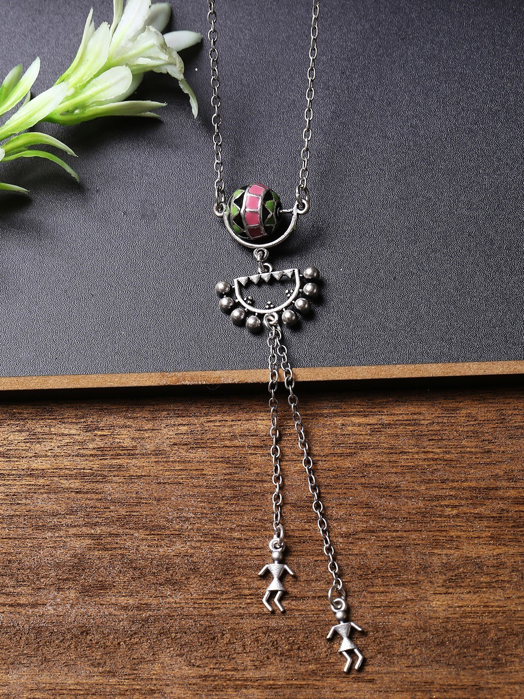 

Voylla Silver-Plated Brass Enamelled Necklace