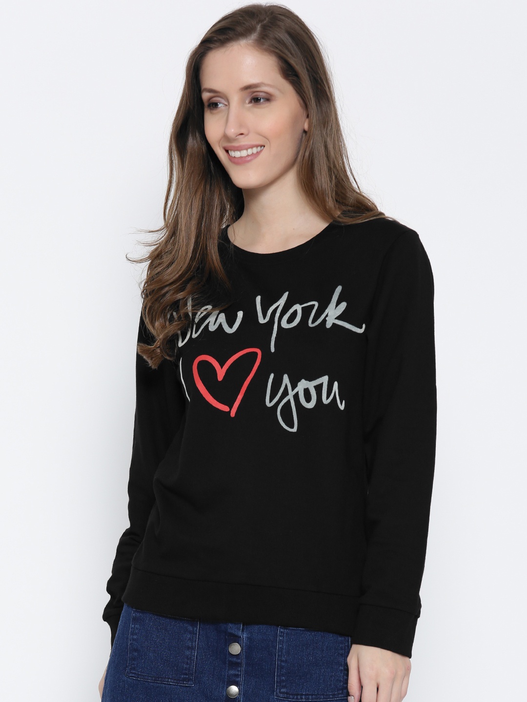 

Sera Women Black Printed Sweatshirt