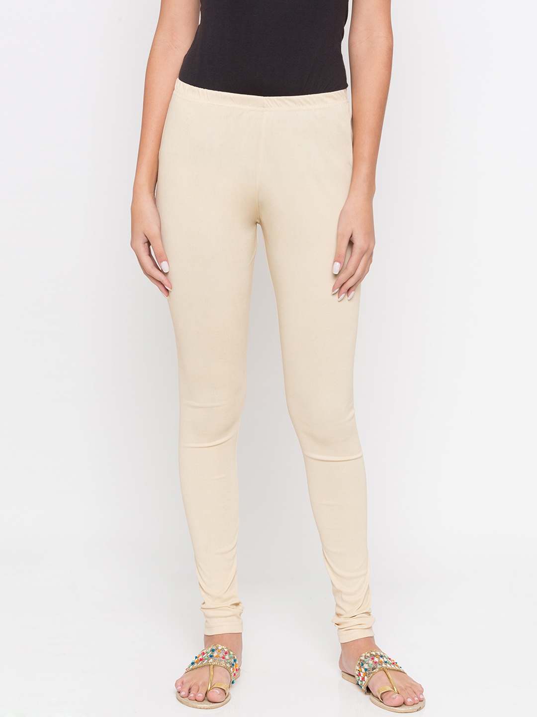 

Globus Women Cream-Coloured Churidar-Length Leggings