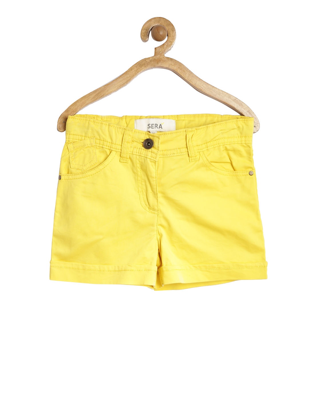 

Sera Girls Yellow Solid Regular Fit Regular Shorts