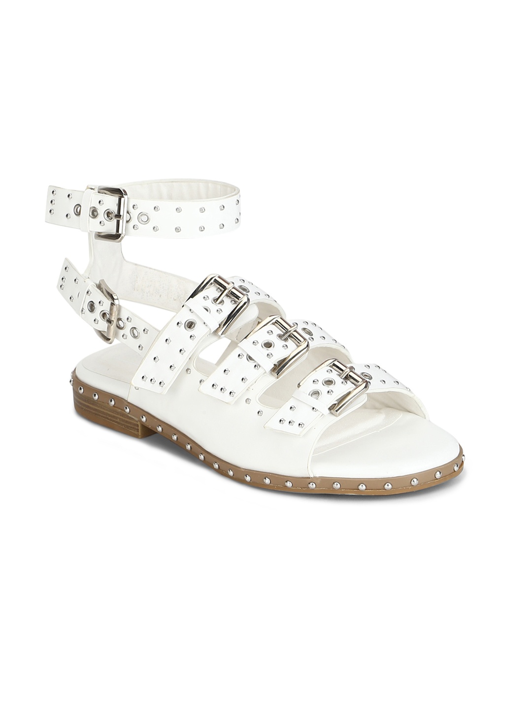 

Truffle Collection Women White Solid Synthetic Gladiators