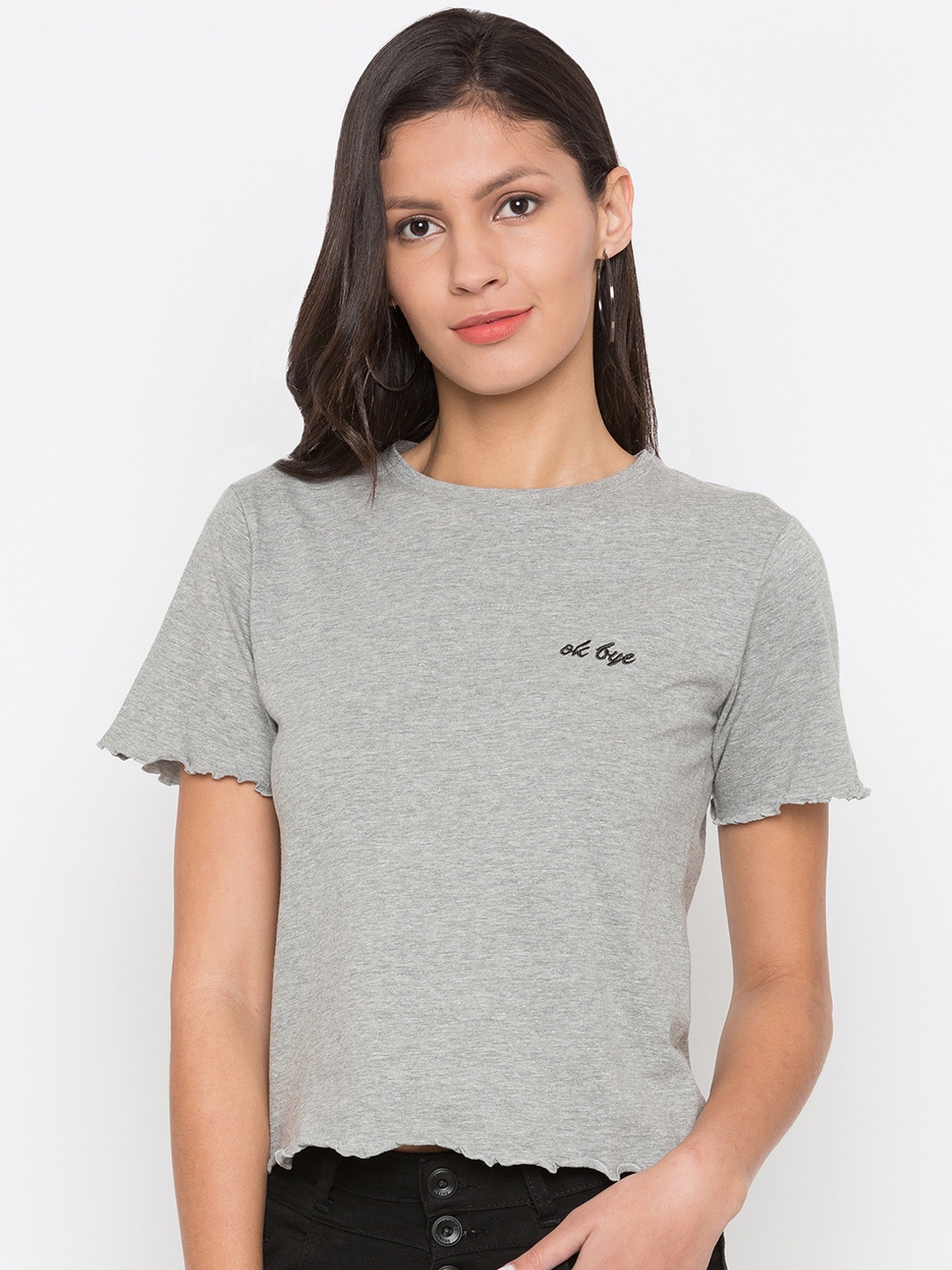 

Globus Women Grey Melange Solid Top