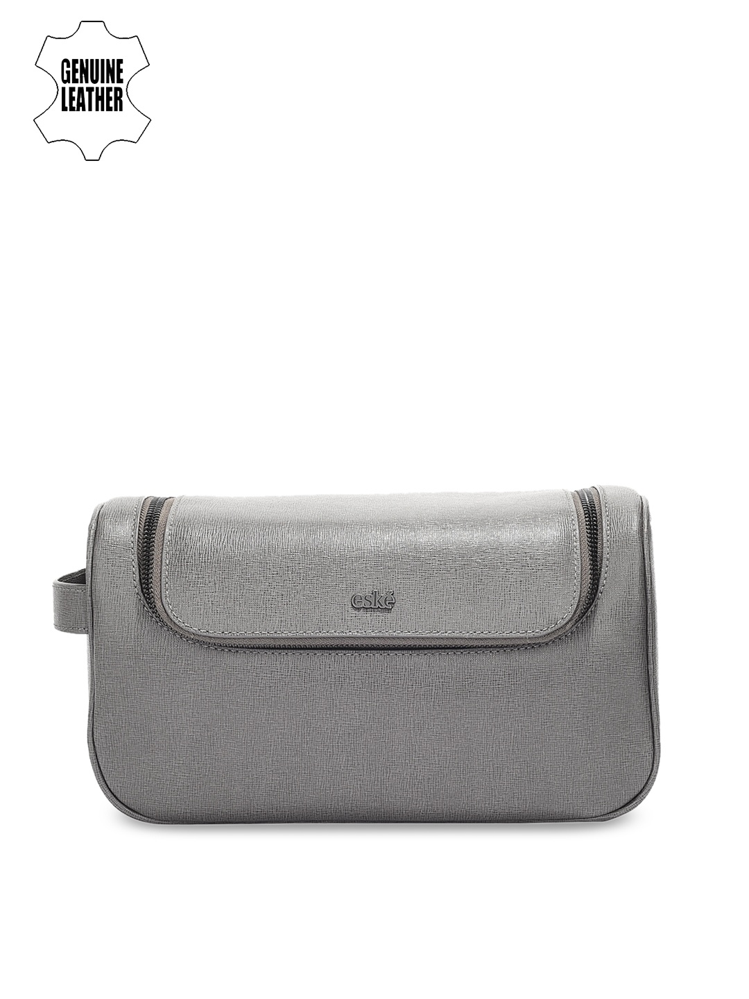 

Eske Men Grey Leather Travel Pouch
