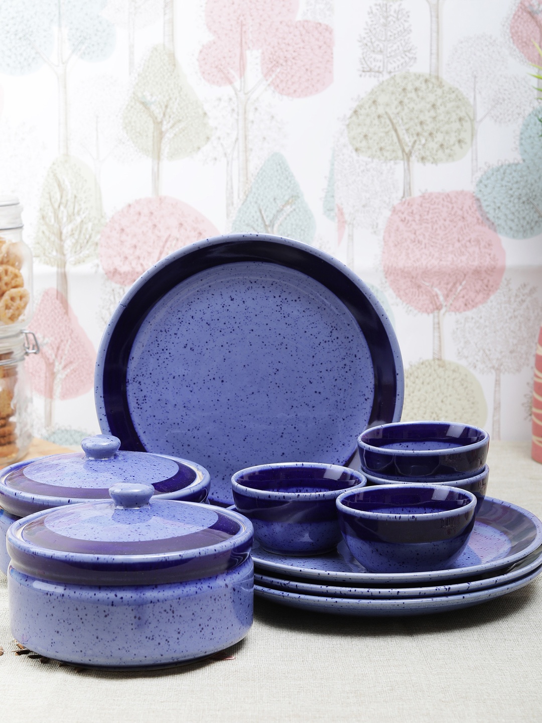 

VarEesha Set of 12 Blue Printed Ceramic Dinner Plates & Bowls