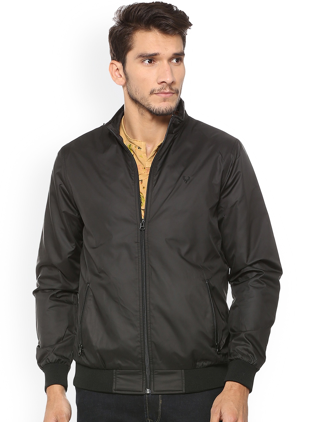 

Allen Solly Men Black Solid Bomber