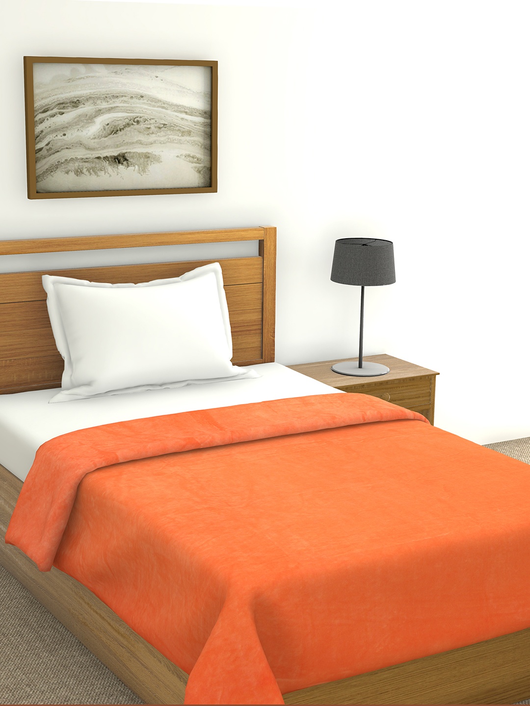 

Raymond Home Orange Solid Mild Winter 300 GSM Single Bed Blanket