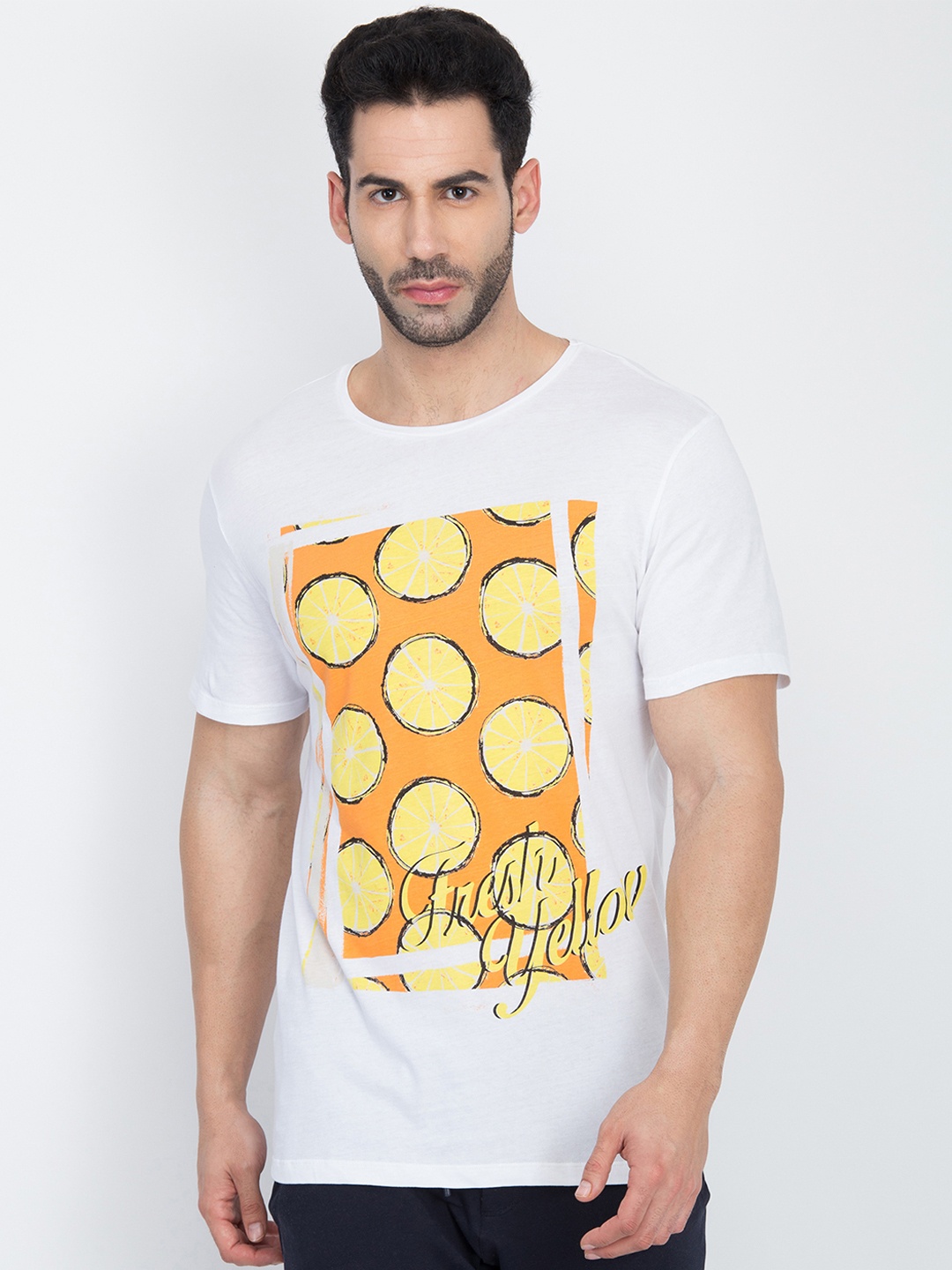 

Antony Morato Men White Printed Round Neck T-shirt