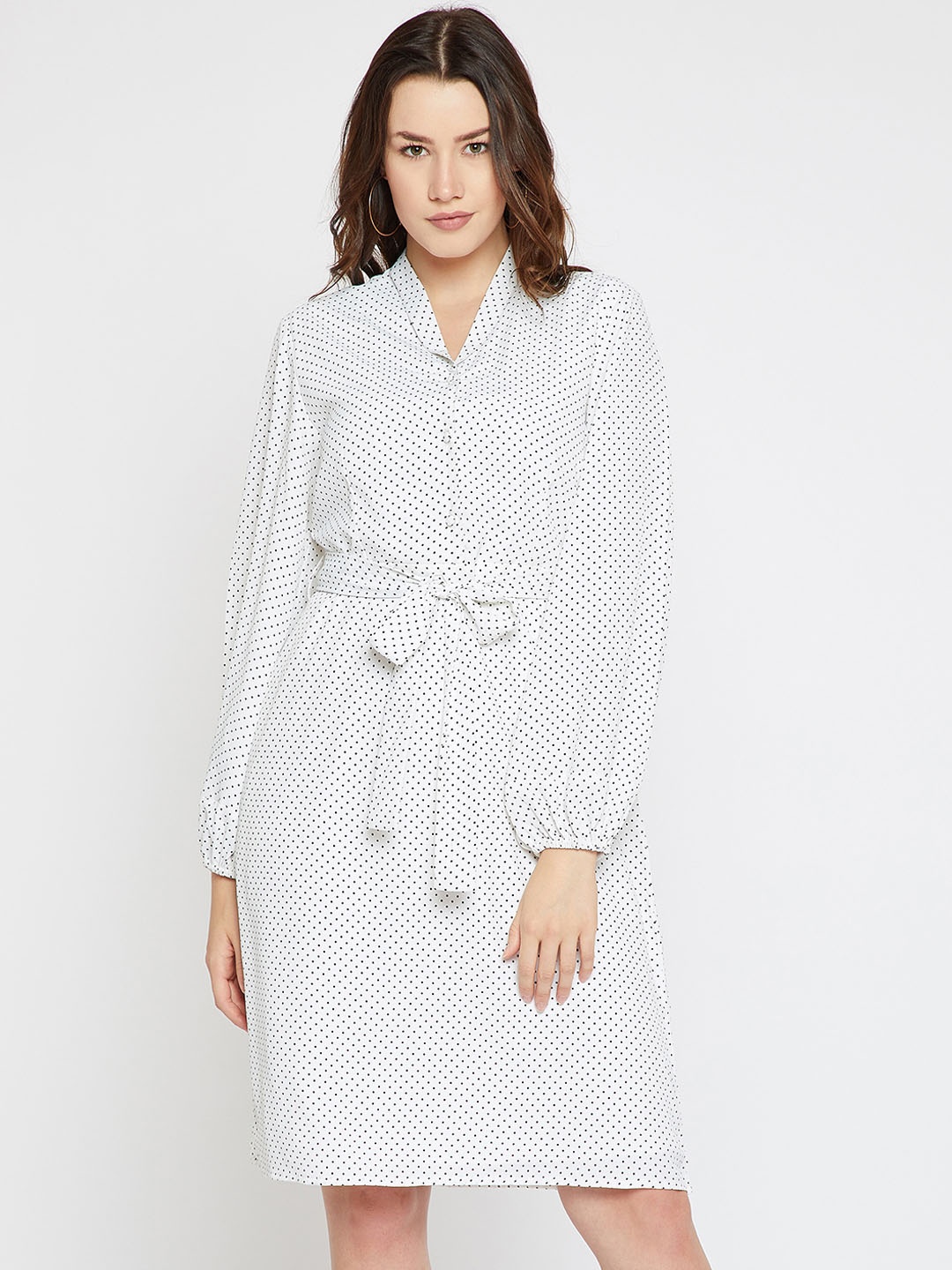 

Marie Claire Women Off-White Printed Shirt Dress