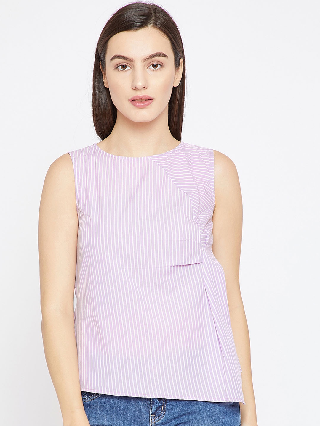 

Marie Claire Women Lavender Striped Top