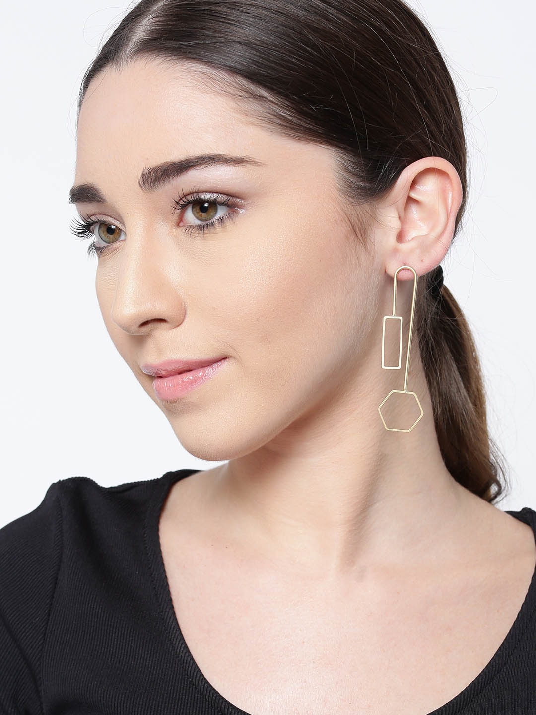 

PRITA Gold-Plated Handcrafted Geometric Drop Earrings