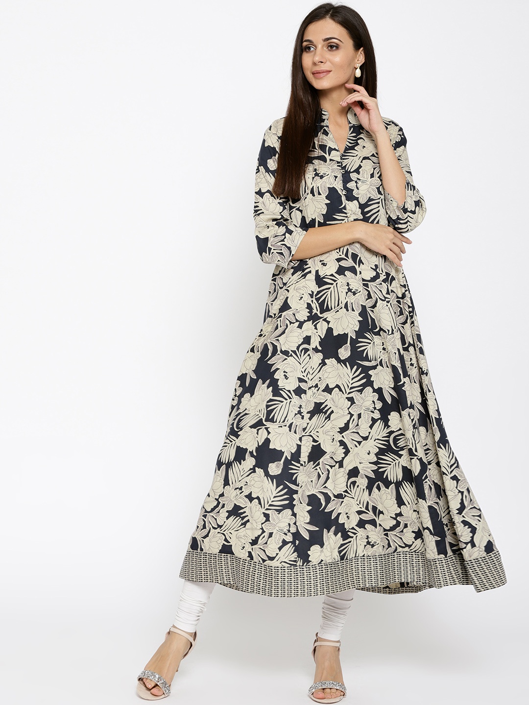 

Sera Women Black & Beige Printed Anarkali Kurta