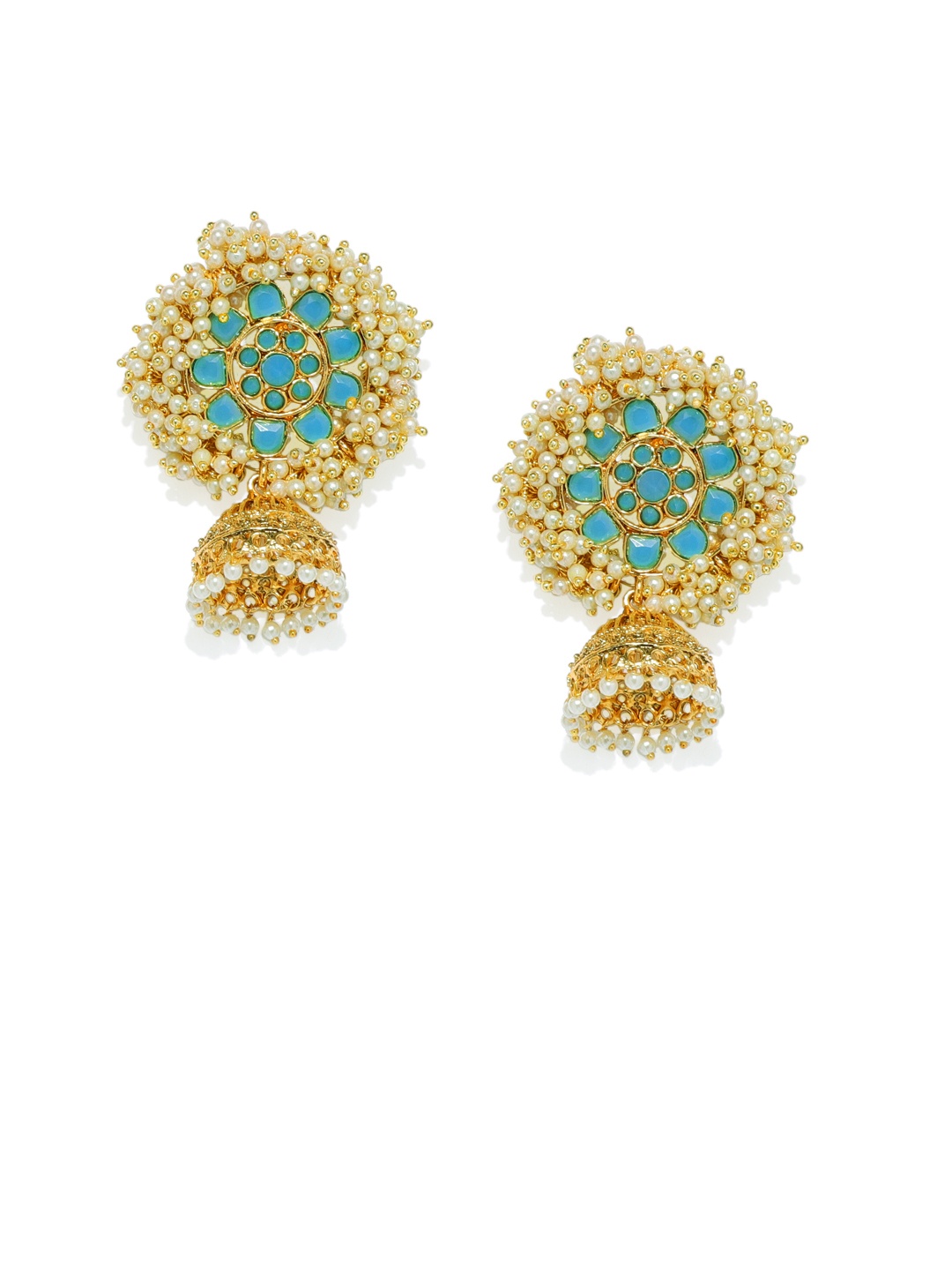 

Zaveri Pearls Gold-Plated Circular Jhumkas