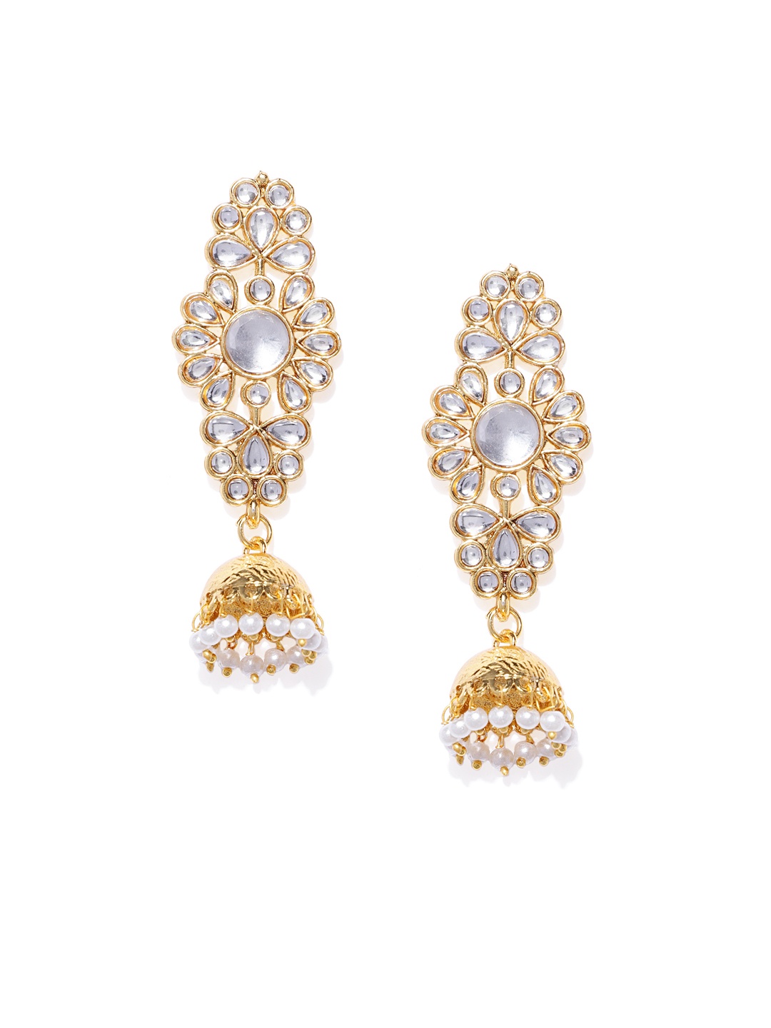 

Zaveri Pearls Gold-Plated Classic Jhumkas