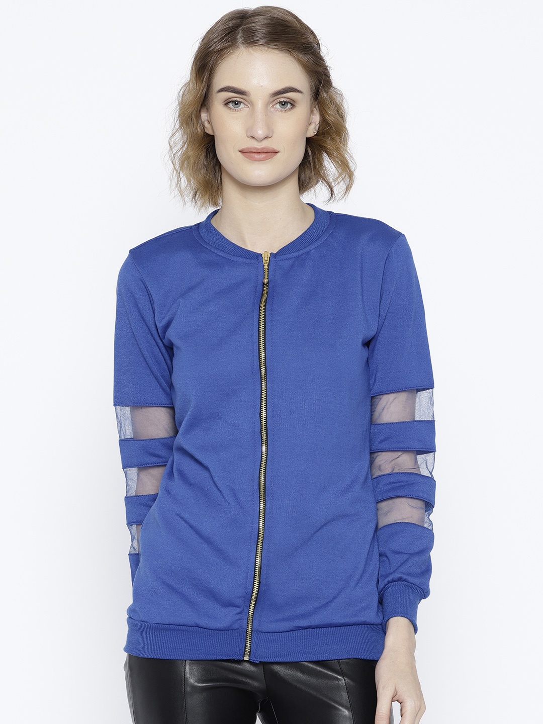 

Belle Fille Women Blue Solid Sweatshirt