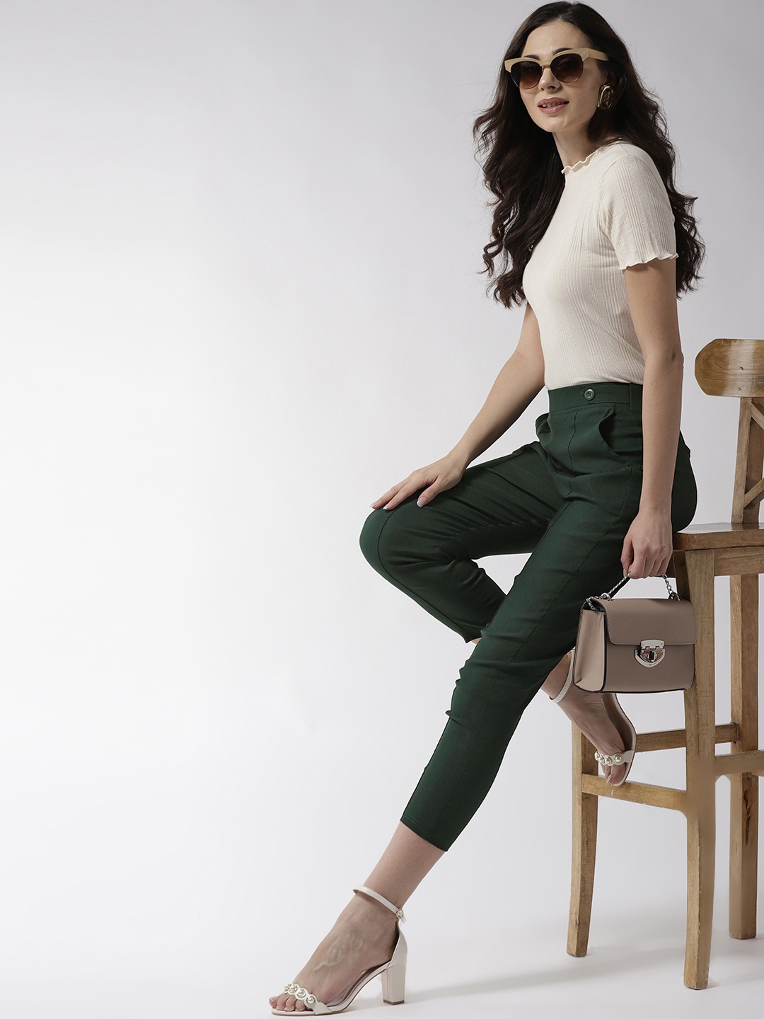 

La Zoire Women Green Solid Slim Fit Jeggings