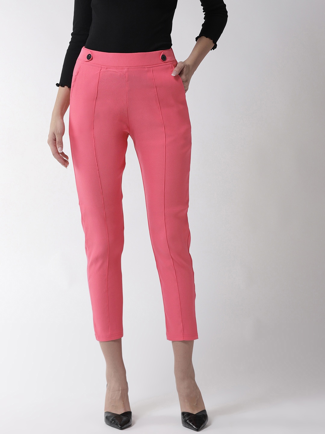 

La Zoire Women Pink Solid Slim Fit Jeggings