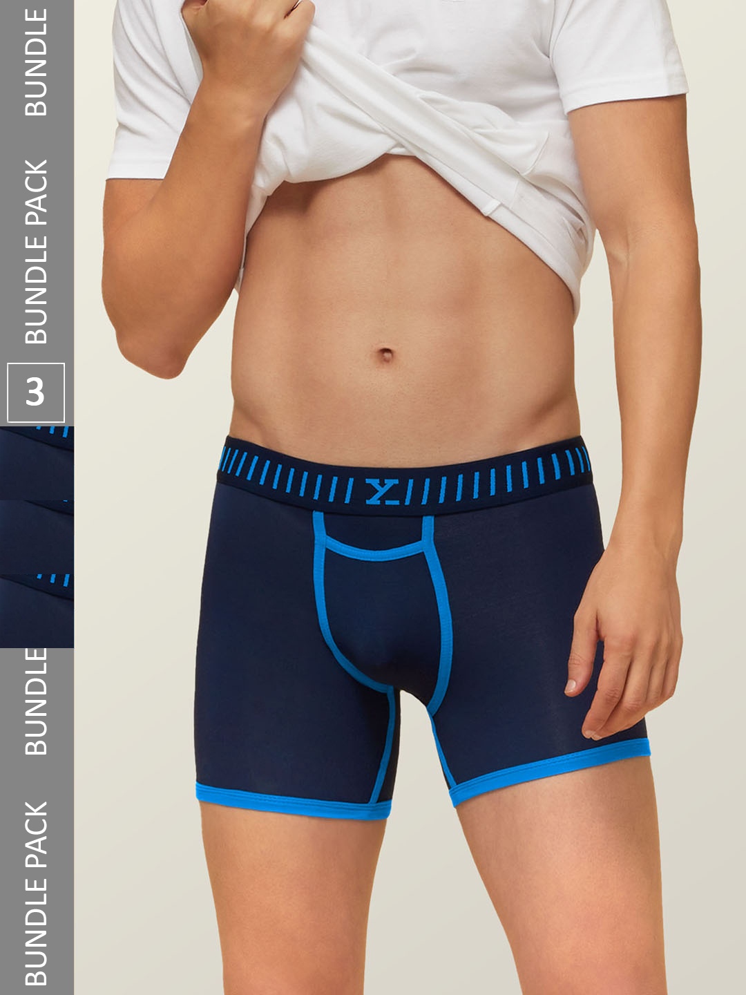 

XYXX Men IntelliSoft Antimicrobial Micro Modal Pack of 3 Vibe Trunks XYTRNK3PCKN297, Blue