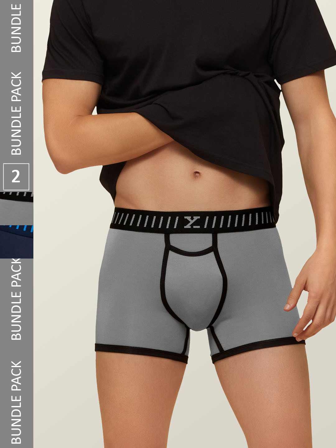 

XYXX Men IntelliSoft Antimicrobial Micro Modal Pack of 2 Vibe Trunks XYTRNK2PCKN150, Blue