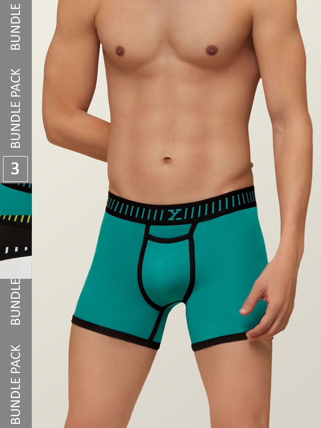 XYXX Men IntelliSoft Antimicrobial Micro Modal Pack of 3 Vibe Trunks XYTRNK3PCKN306, Teal