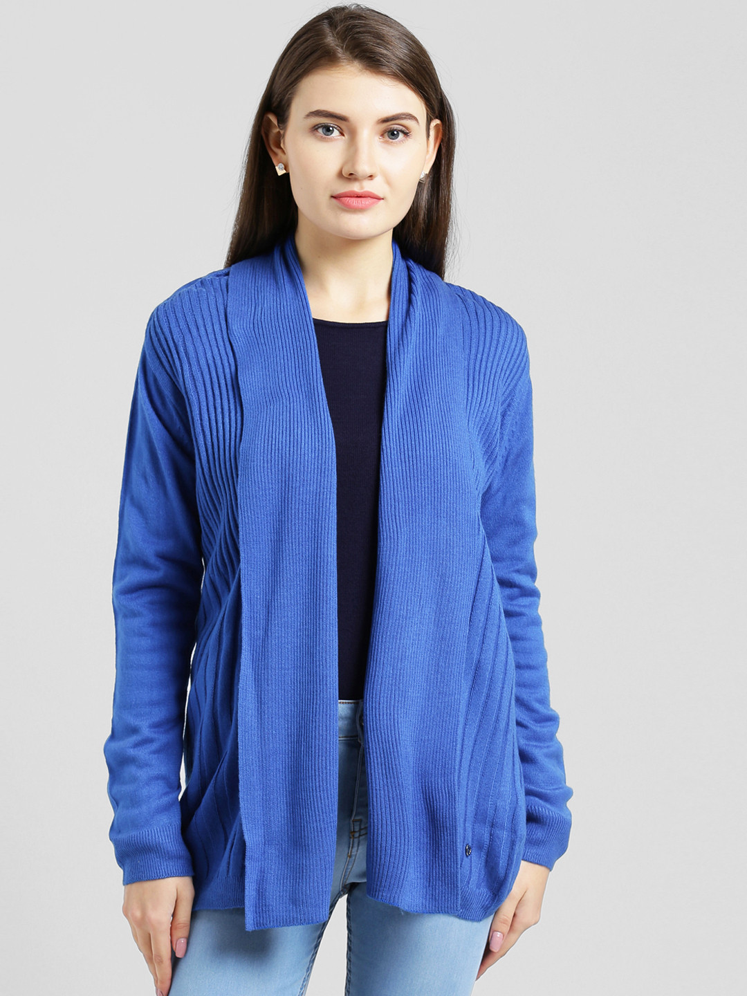 

Taanz Women Turquoise Blue Solid Front-Open