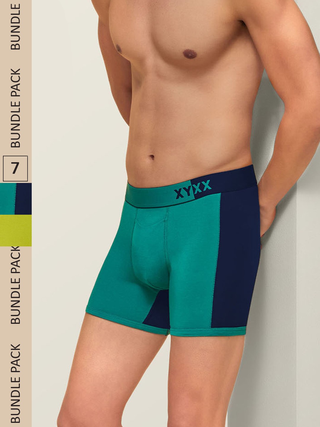 

XYXX Men IntelliSoft Antimicrobial Micro Modal Pack of 7 Dualist Trunks XYTRNK7PCKN02, Blue