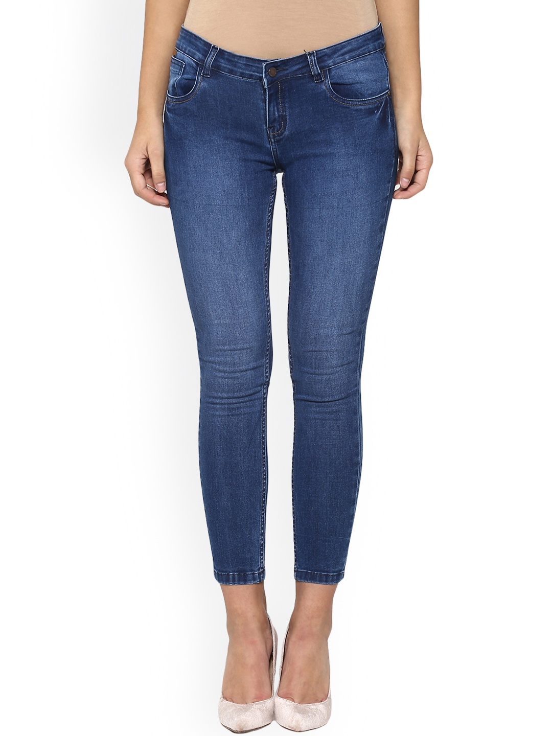 

Crimsoune Club Women Navy Blue Skinny Fit Mid-Rise Clean Look Jeans