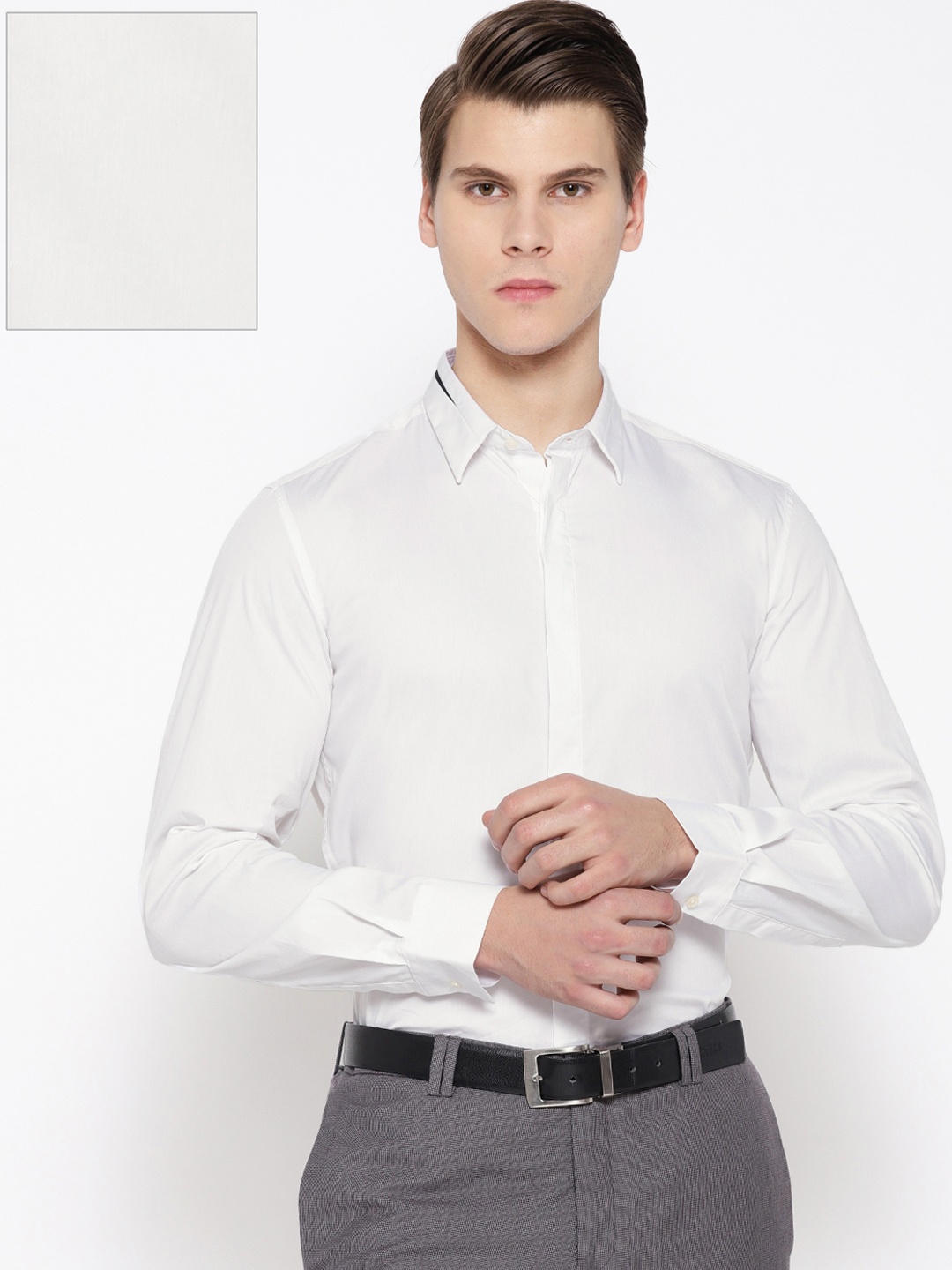 

Antony Morato Men White Slim Fit Solid Formal Shirt