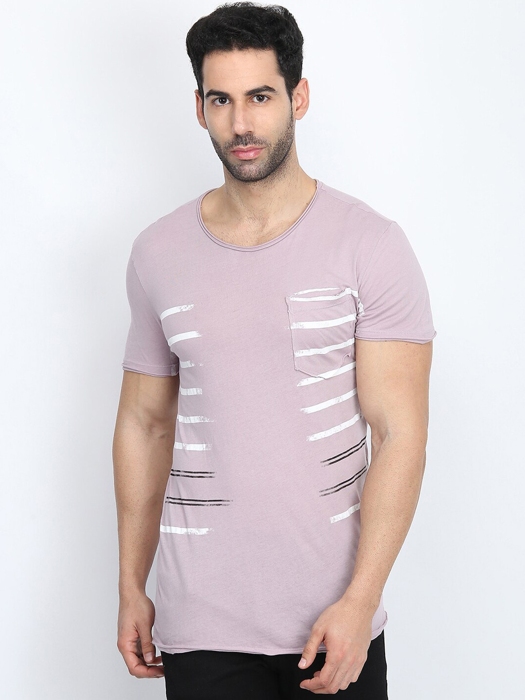 

Antony Morato Men Mauve Printed Round Neck T-shirt