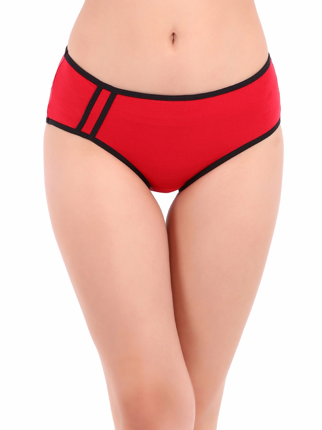 

Clovia Women Solid Hipster Briefs With Contrast String Band PN0629P04XXL, Red