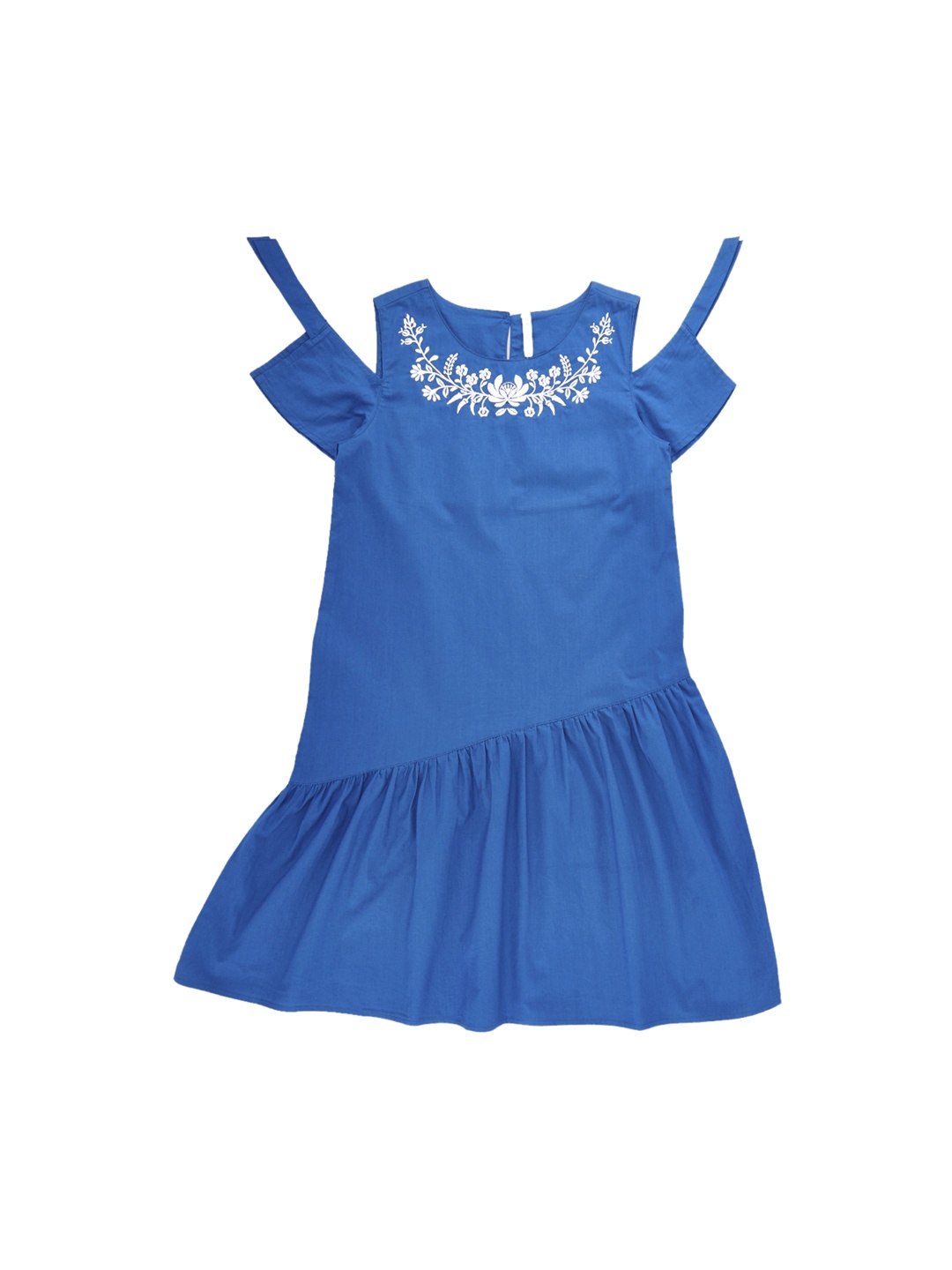 

POPPERS by Pantaloons Girls Blue Solid Drop-Waist Dress