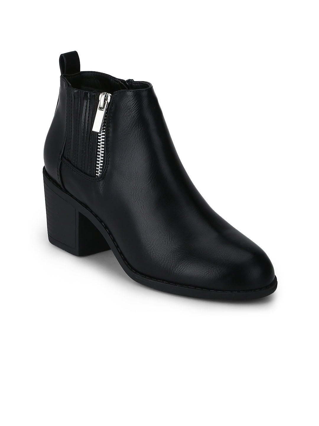 

Truffle Collection Women Black Solid Heeled Boots