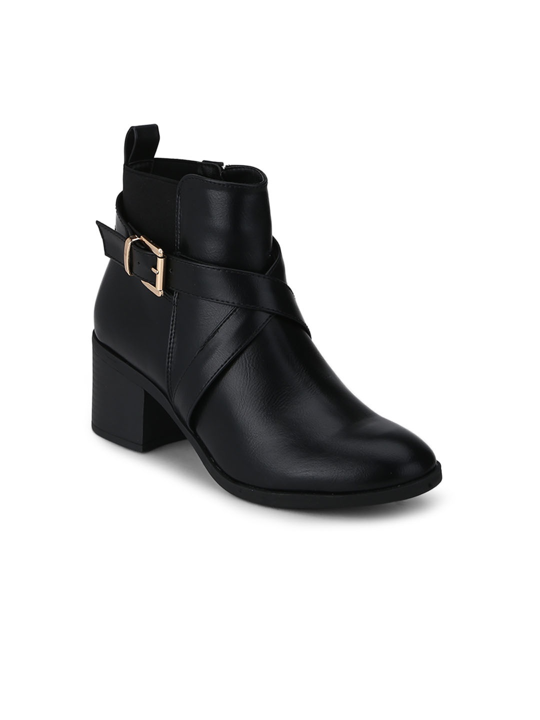 

Truffle Collection Women Black Solid Heeled Boots