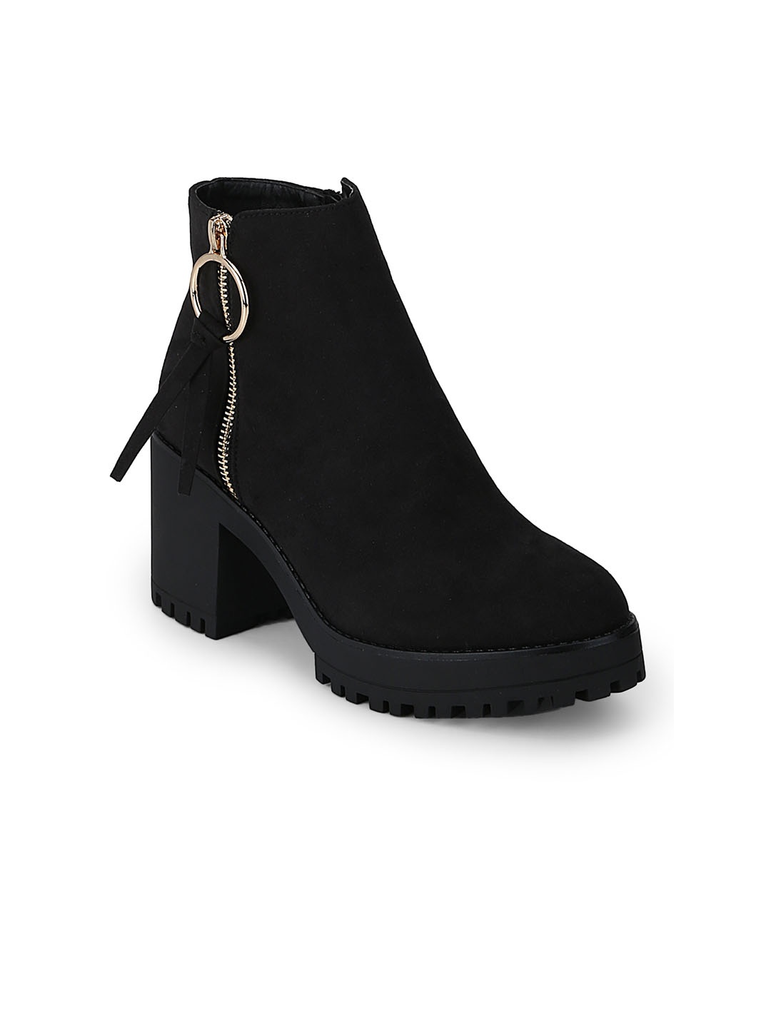 

Truffle Collection Women Black Solid Heeled Boots