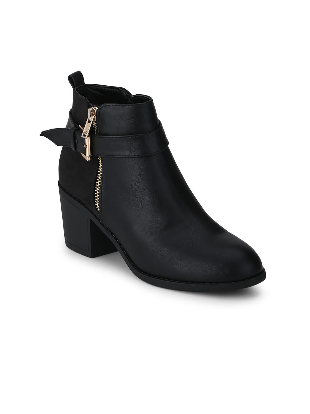 

Truffle Collection Women Black Solid Heeled Boots