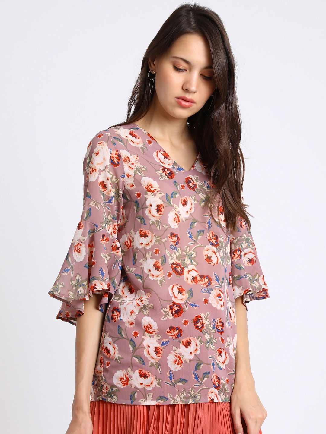 

Besiva Women Mauve Printed Top