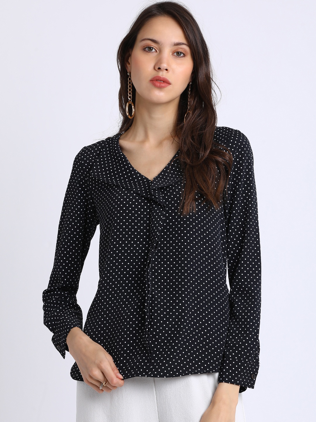 

Besiva Women Black Printed Top