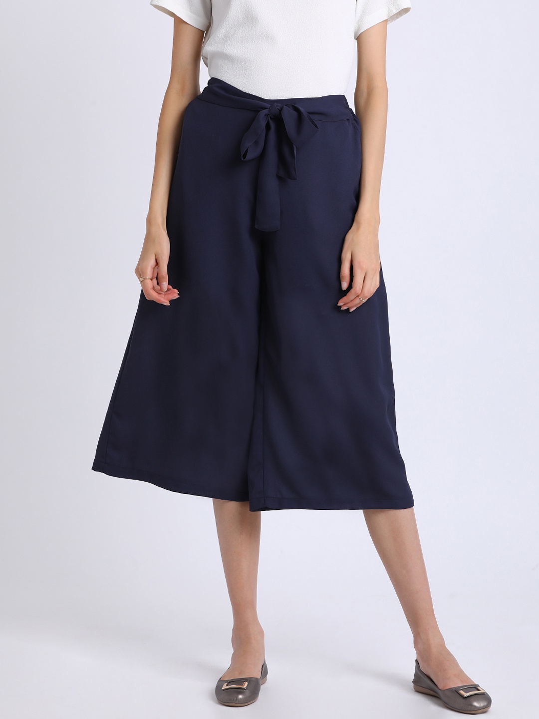 

Besiva Women Navy Blue Regular Fit Solid Culottes