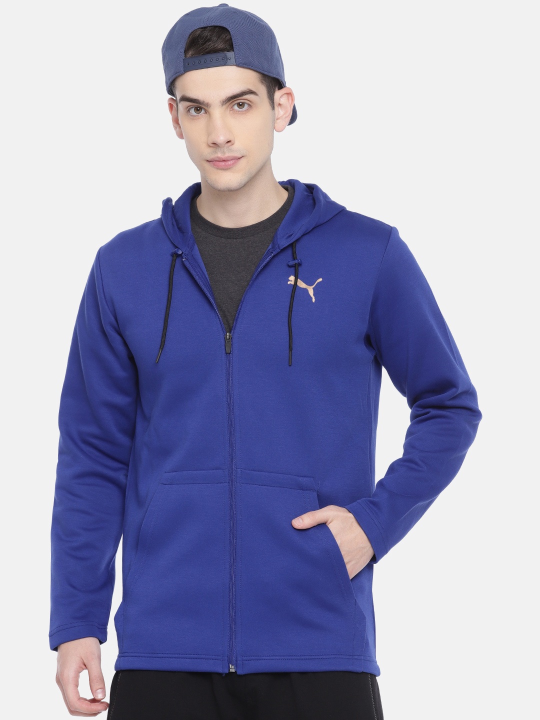 

Puma Blue Q4 VENT Hooded Dry-Cell Track Sweatshirt