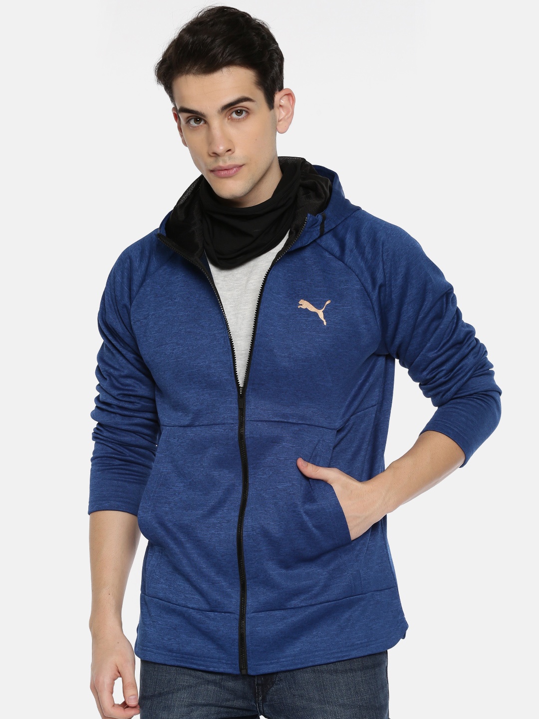 

Puma Men Blue Q4 BND Tech Protect Solid Sweatshirt