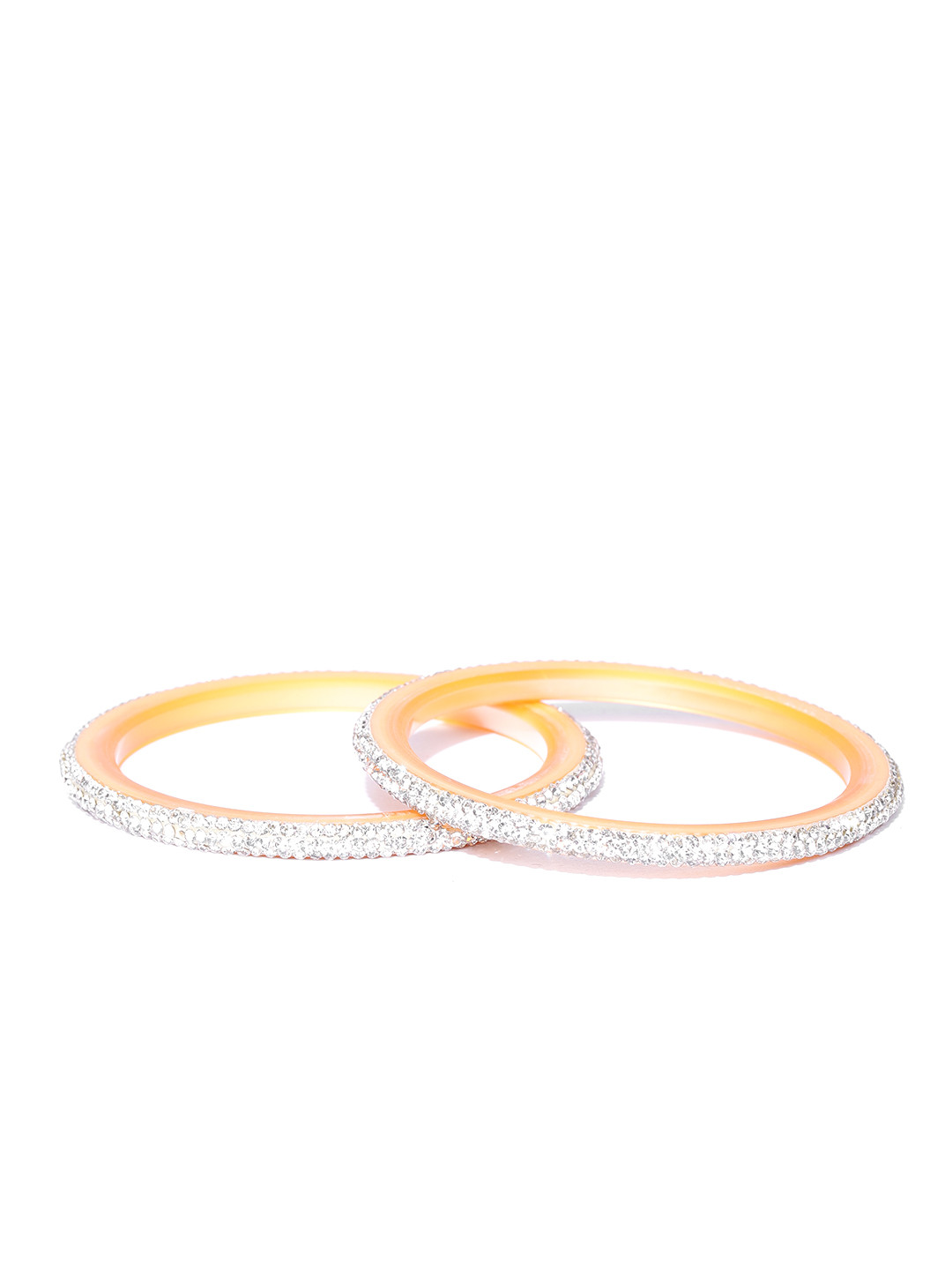 

Priyaasi Set of 2 Gold-Plated Stone-Studded Bangles