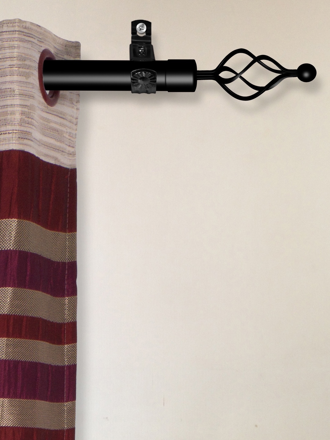 

Story@home Black Curtain Rod With Brackets