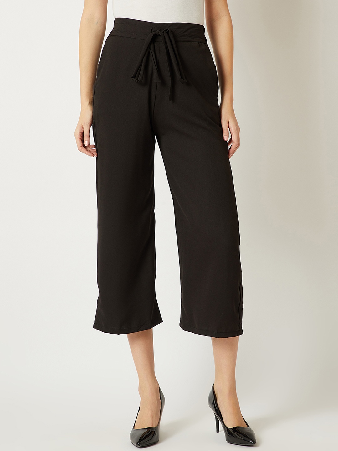 

Miss Chase Women Black Regular Fit Solid Culottes