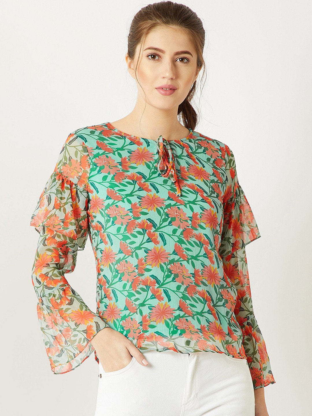

Miss Chase Women Green Printed Top