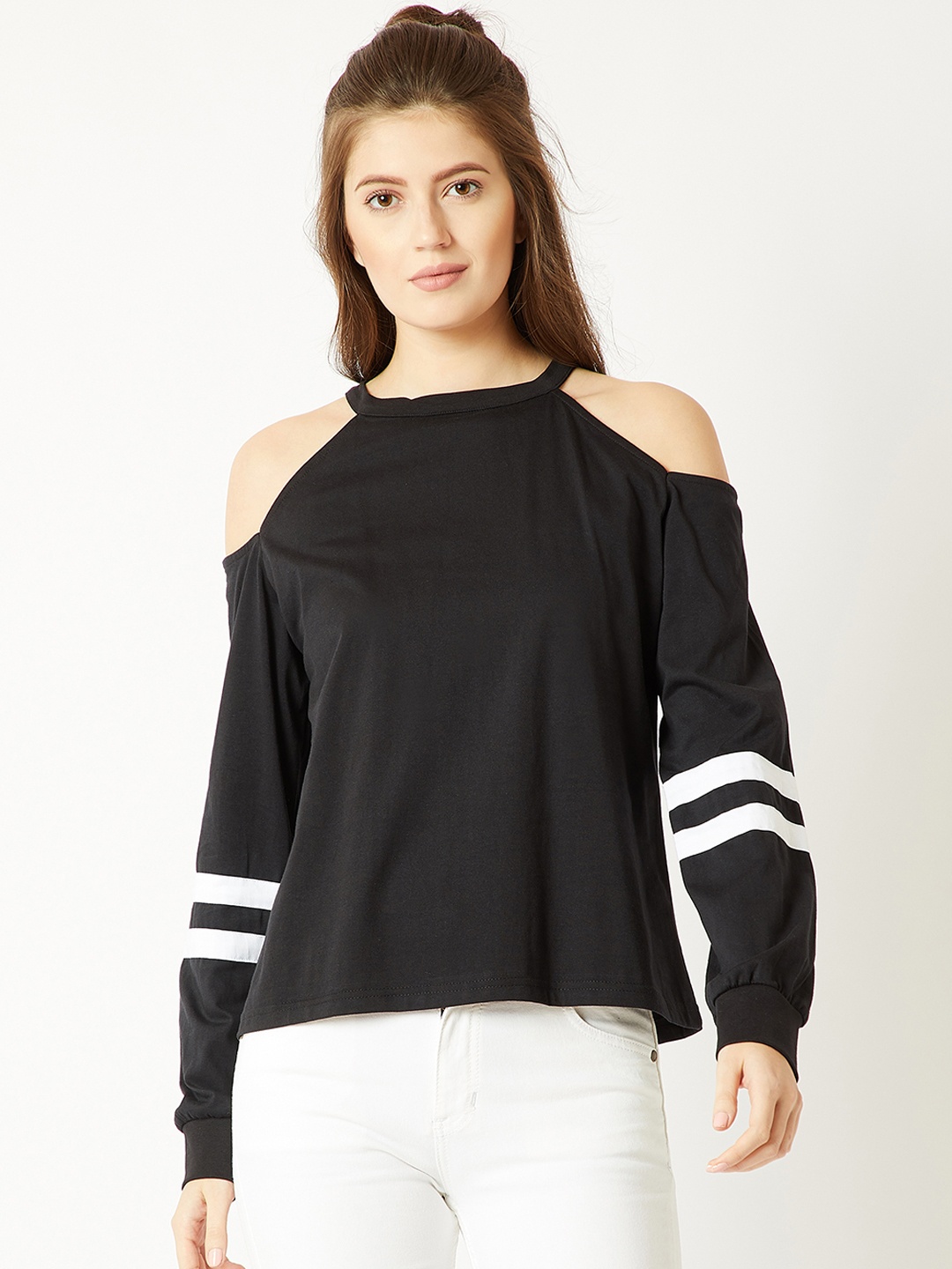 

Miss Chase Women Black Solid Sweatshirt