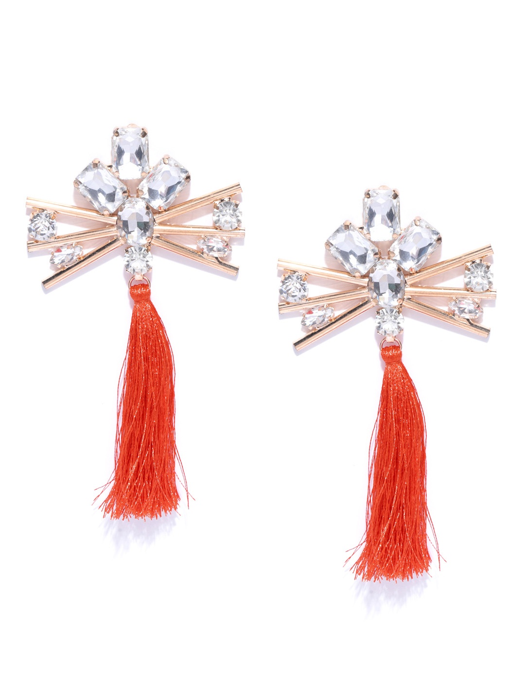 

Blueberry Orange Tasseled Contemporary Drop Earrings