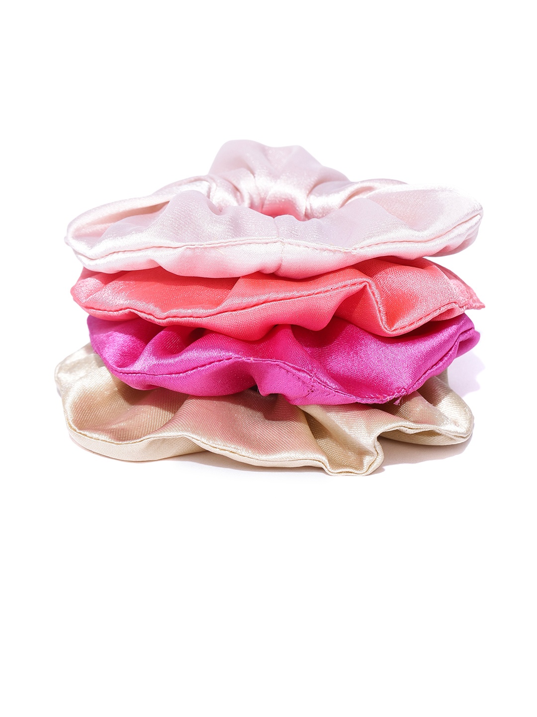 

Blueberry Women Set of 4 Satin Scrunchies, Pink