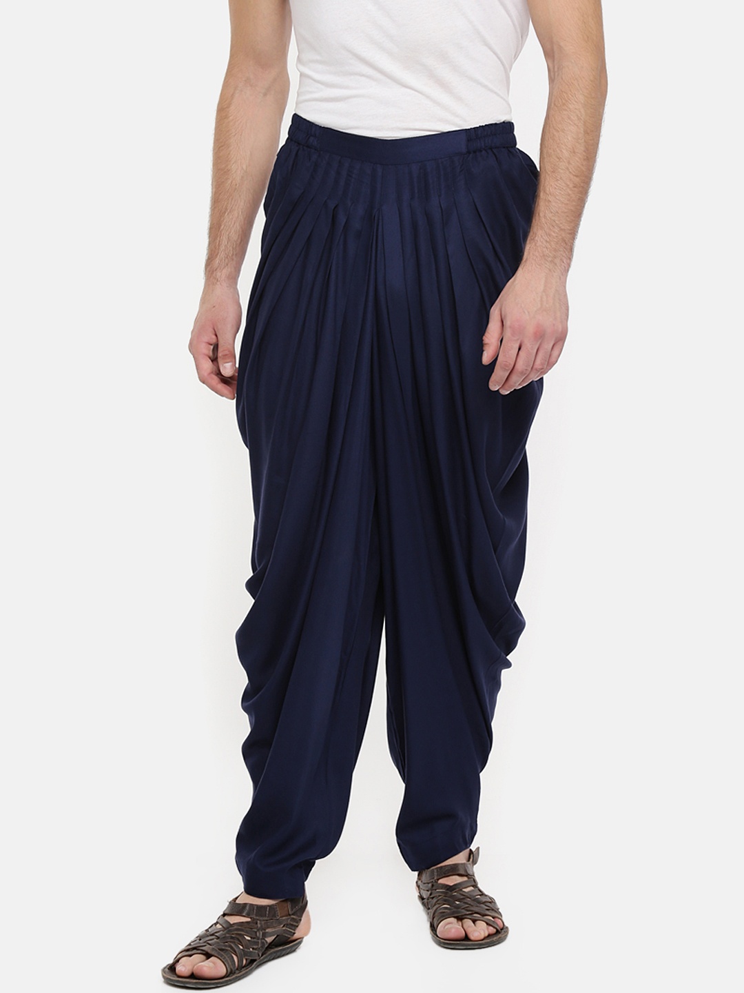 

indus route by Pantaloons Men Navy Blue Solid Patiala